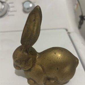 Antique-Style Gold Bunny Figurine Decorative Accent